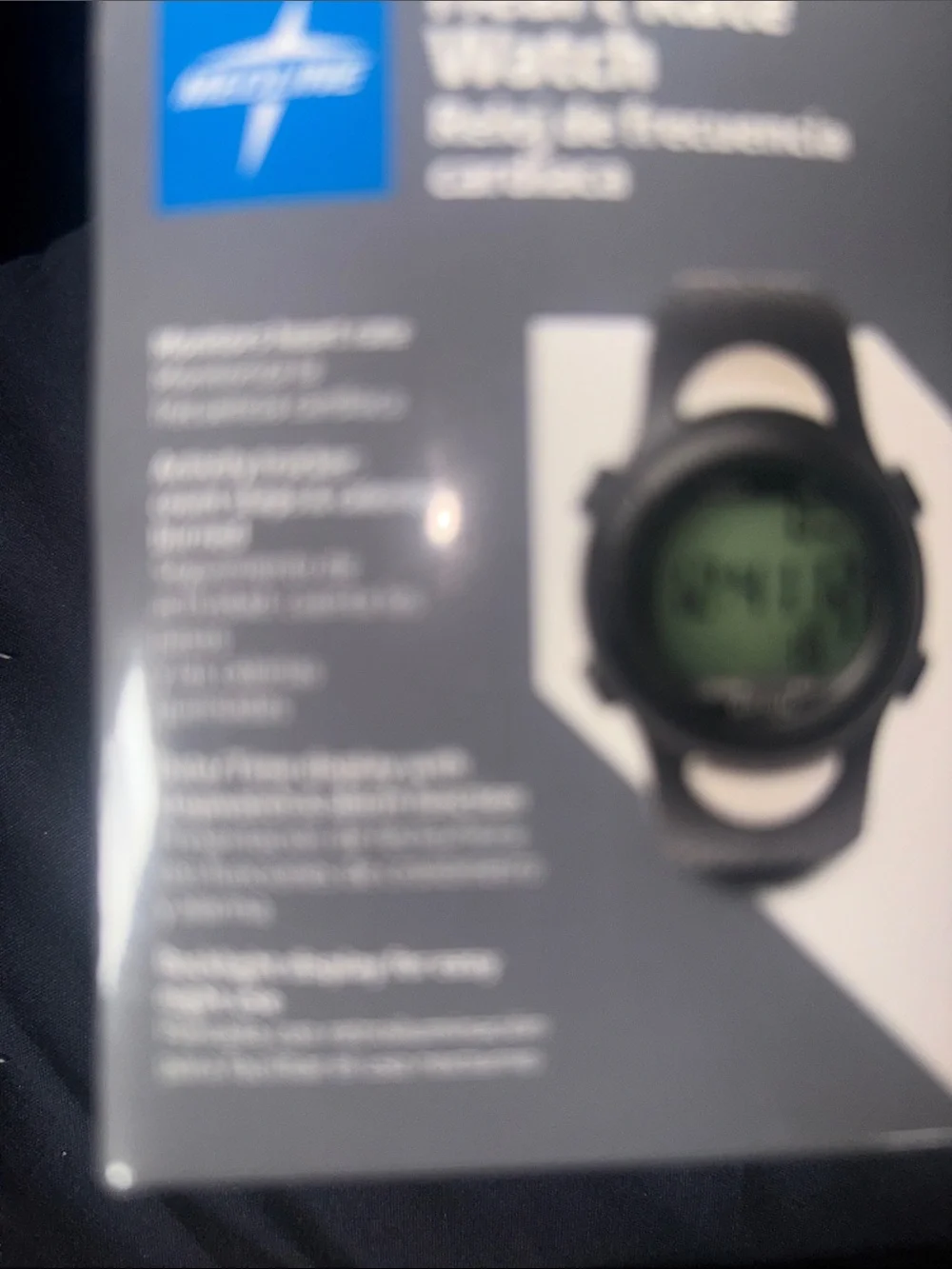 Medline Black Heart Rate Watch with Comfortable Silicone Band